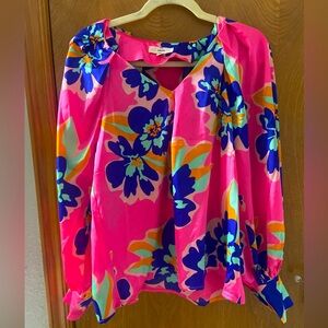 Long sleeve flow floral blouse, size small.
